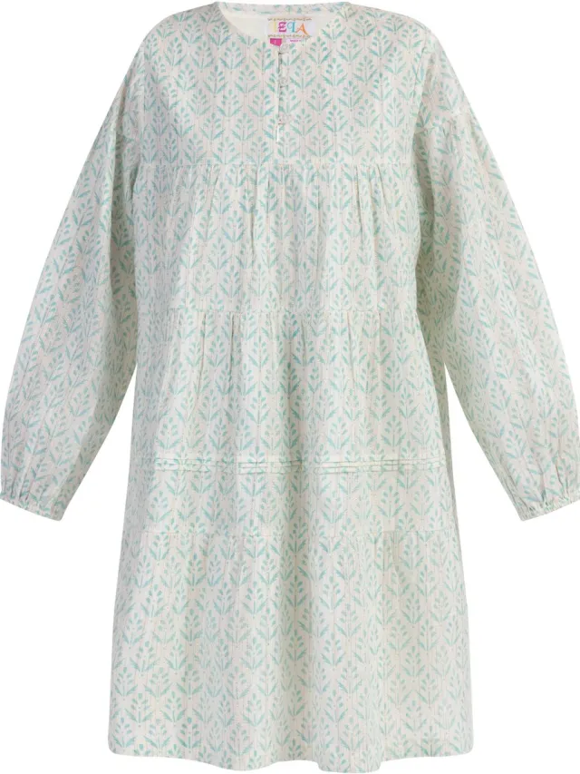 IZIA Midi-jurk met all-over print turkoois