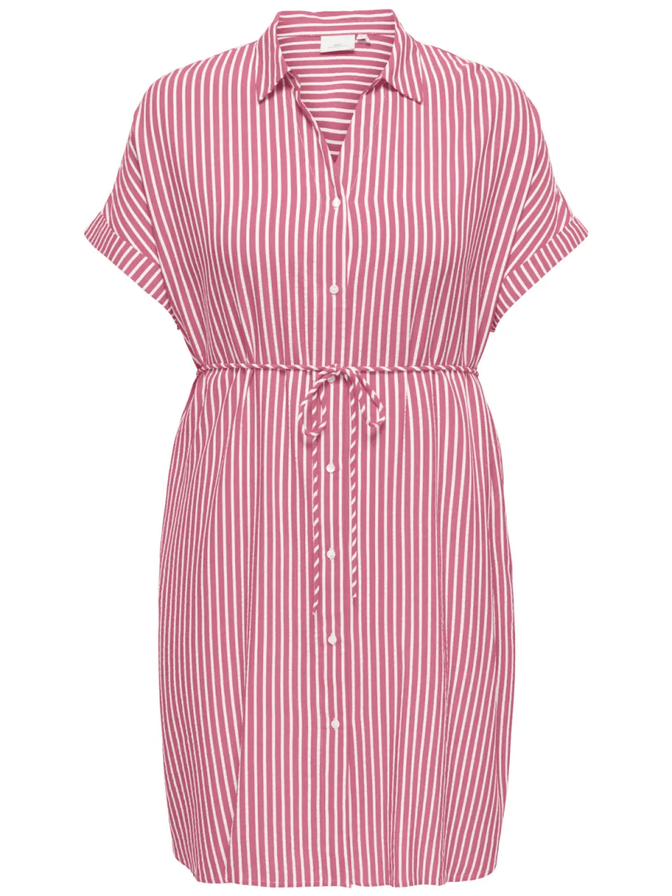 Only Carmakoma gestreepte zomerjurk roze/wit, foto 2