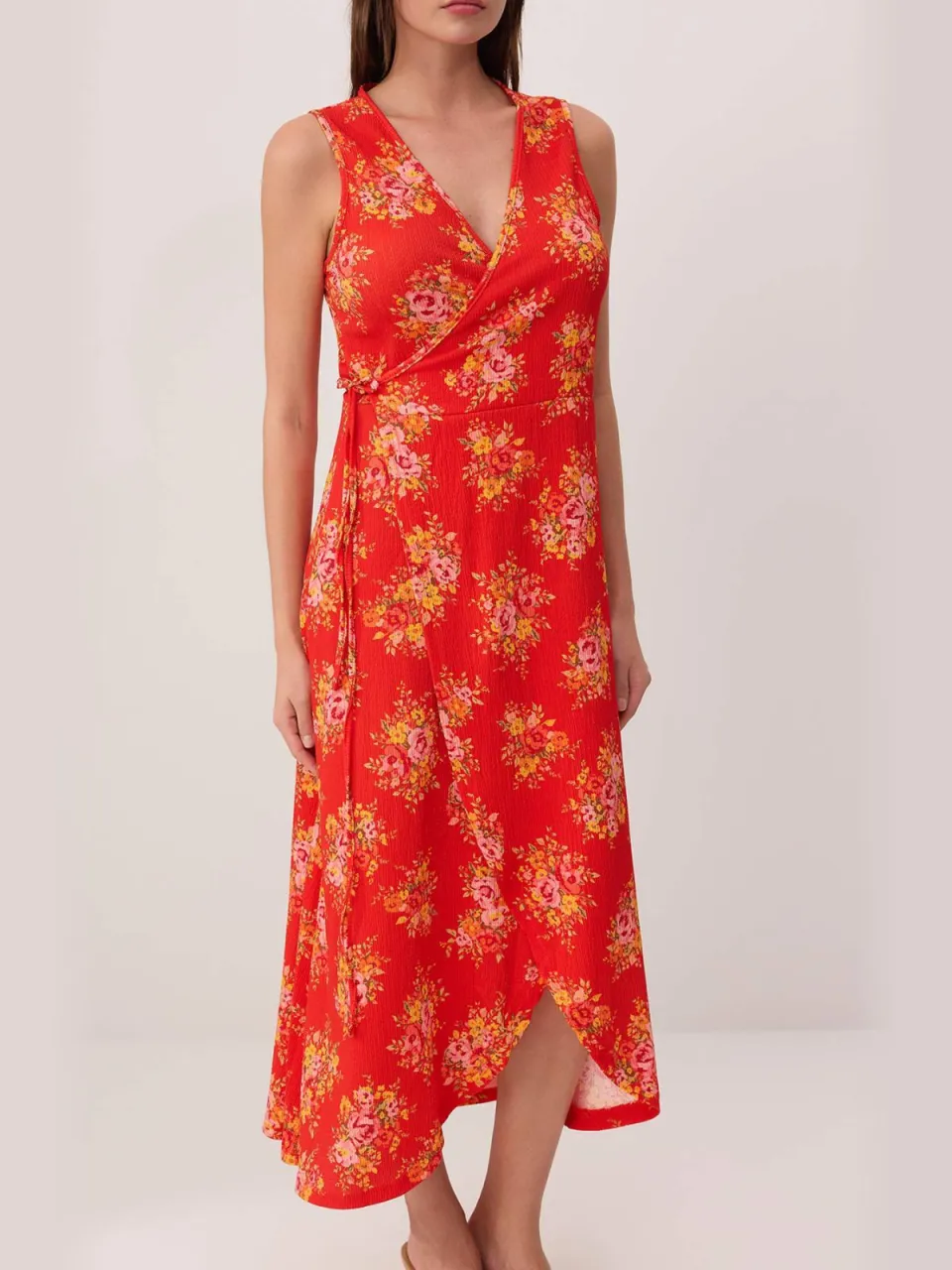 Trendyol TRENDYOLMİLLA Dames Meerkleurig Bloemen Maxi Mouwloos Skater Jurken veelkleurig, foto 2