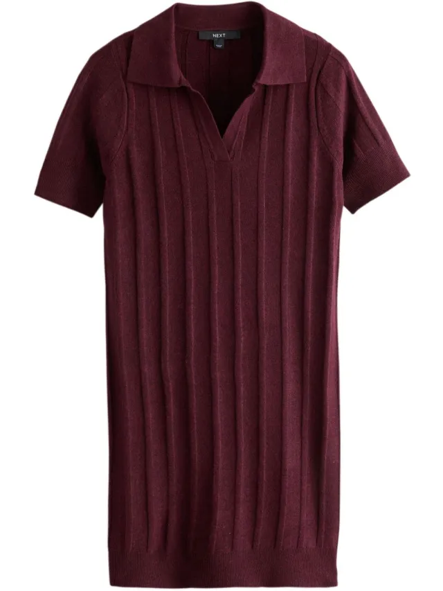 Next Dames - Superzachte mini-polojurk met korte mouwen - Tall - Rood