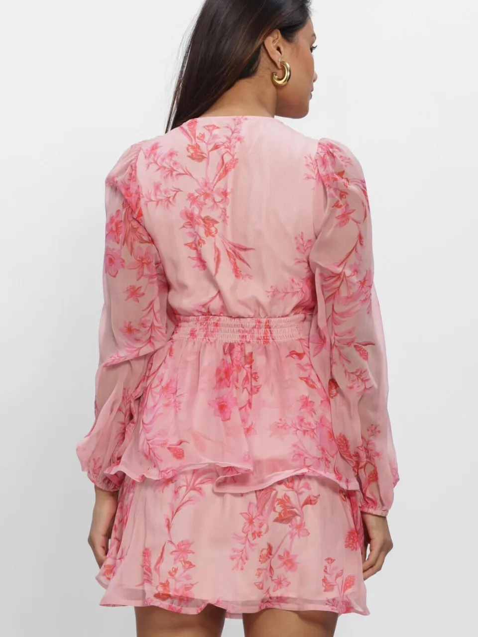 NEO NOIR Dames Jurken Rivana Print Chiffon Dress - Roze, foto 3