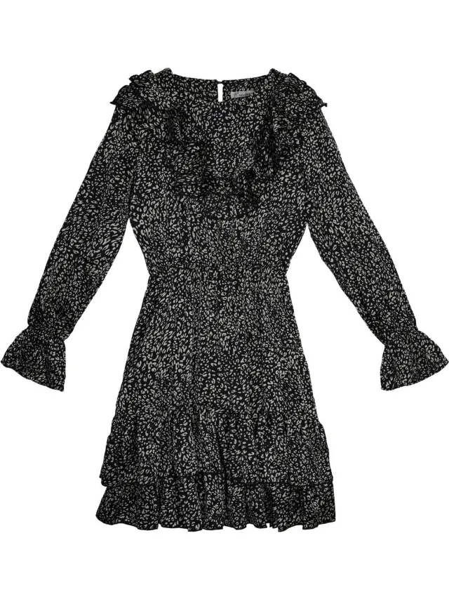 YW YEHWANG Jurk Winter Beast Zwart