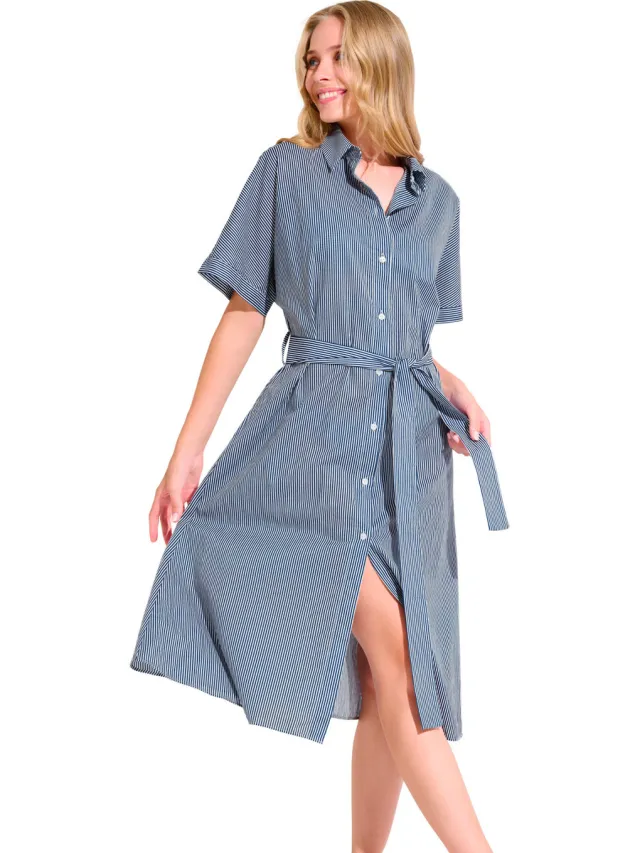 Lisca Jurk Lisca Zomerjurk met slipe mouwen LASCARI Blauw