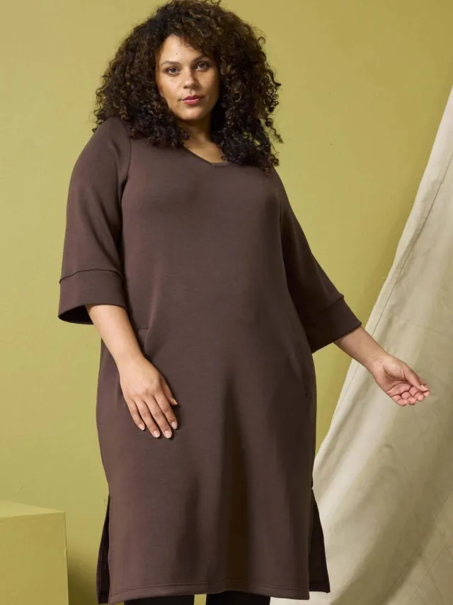Zhenzi A-lijn jurk Plus Size - bruin