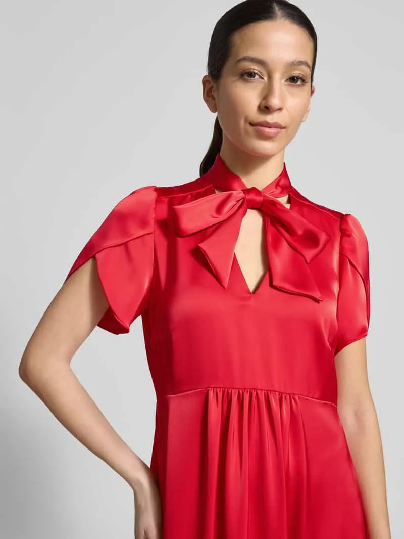 Christian Berg Woman Selection Midi-jurk met V-hals en Strik rood, foto 3