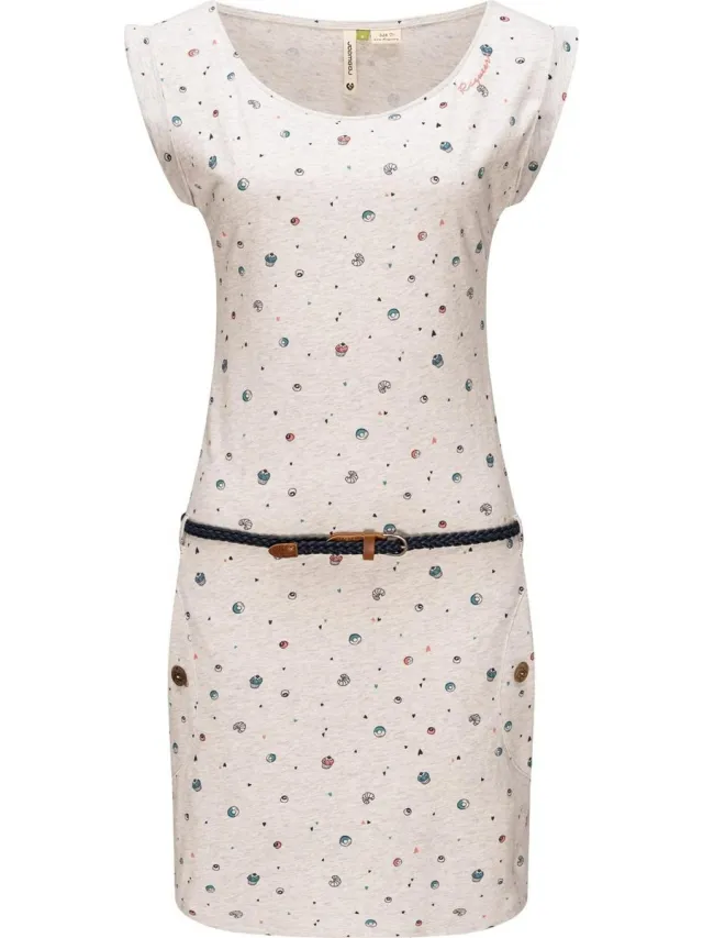 Ragwear Dames zomerjurk Tag A Organic Wit gemêleerd
