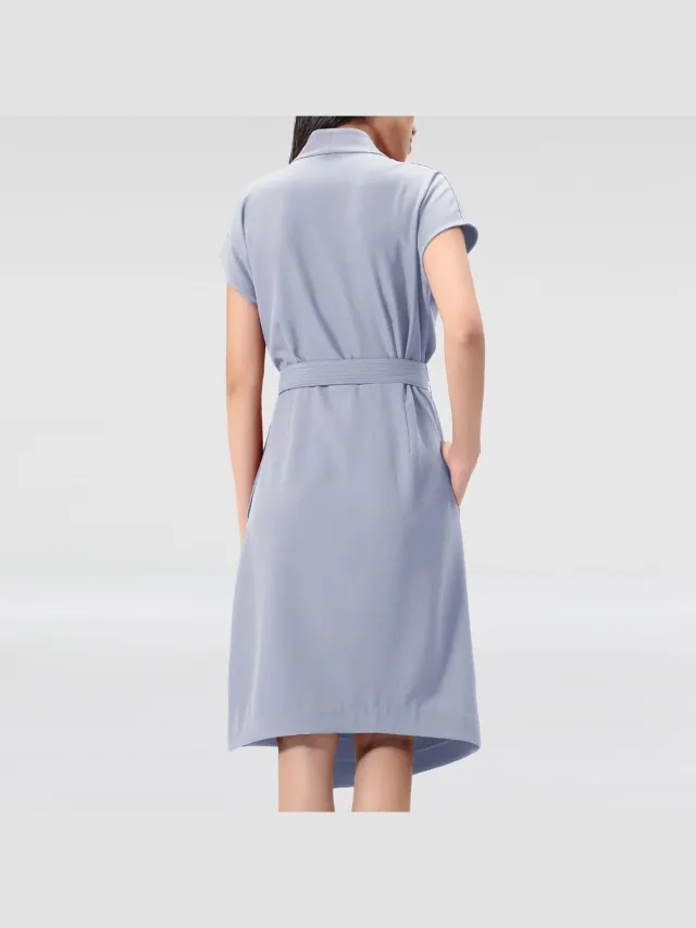 Smart & Joy Cache-coeur v-hals jurk Blauw