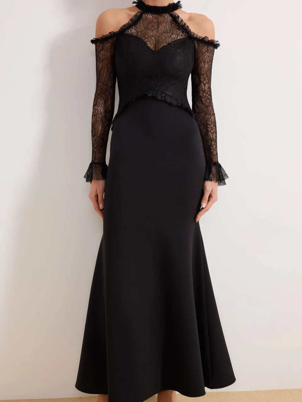 Trendyol TRENDYOLMİLLA Dames Zwart Effen Maxi Lang Diploma-uitreiking / Gala Zeemeermin Avond & Gala Jurk, foto 2