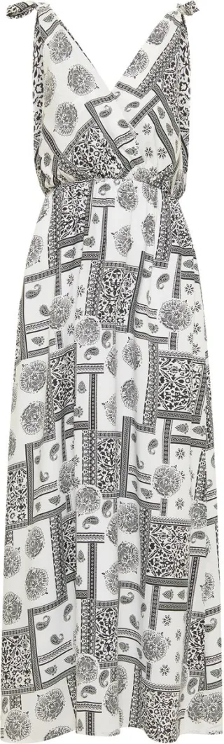 IZIA Maxi jurk wit zwart