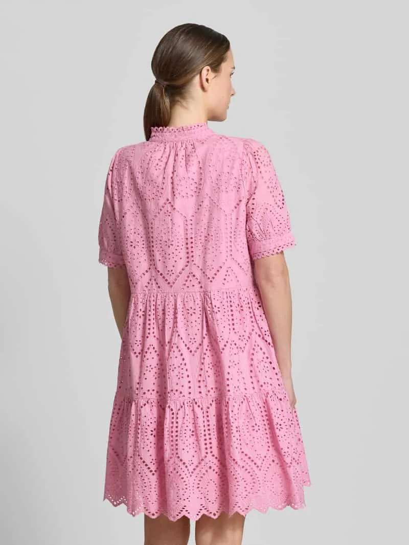Yas Mini-jurk met ajourwerk model 'Holi' mauve, foto 4