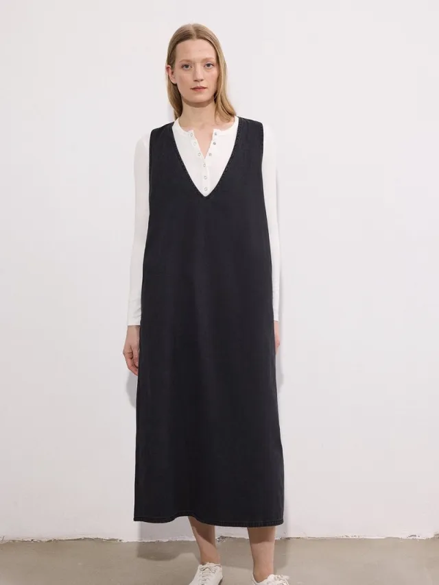 TOUCHÉ PRIVÉ V-hals denim overgooier - Antraciet - Dames