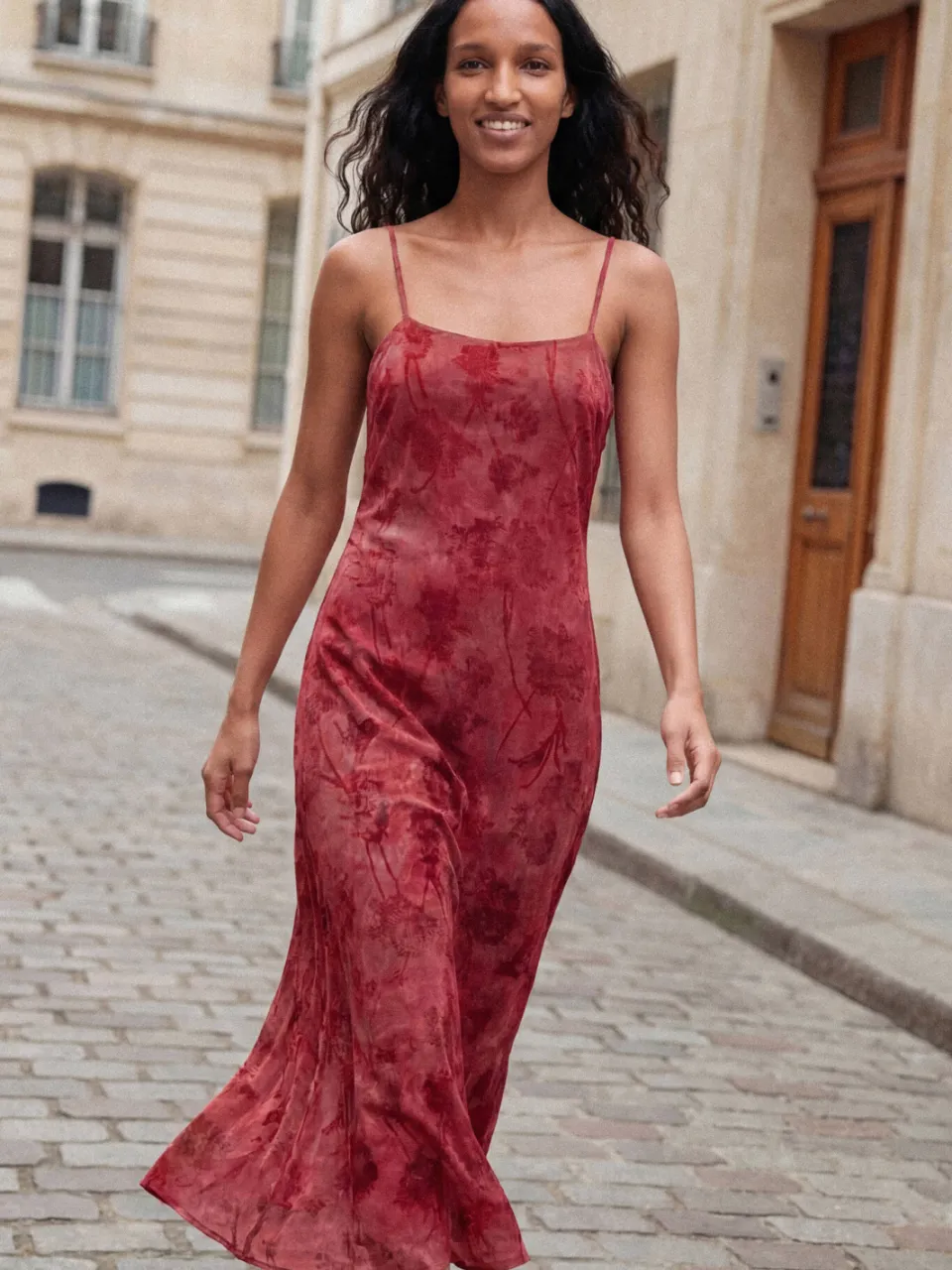 Desigual gebloemde midi jurk rood, foto 3