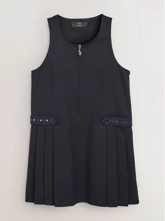 Next Meisjes - Nette overgooier met borduursel en knopen aan de voorkant - Blauw Navy