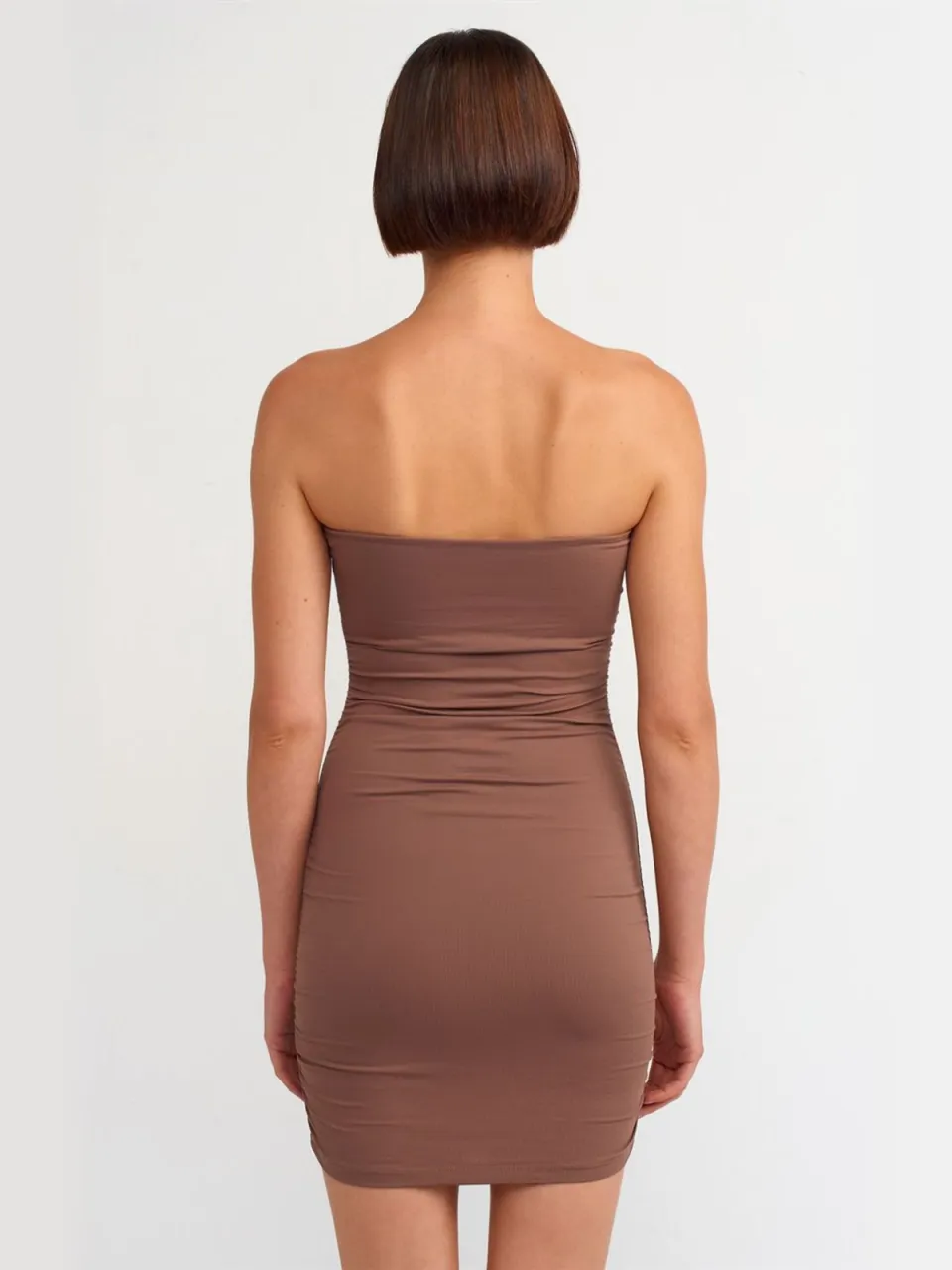 Dilvin Strapless Bodycon Mini Jurk mokka, foto 2
