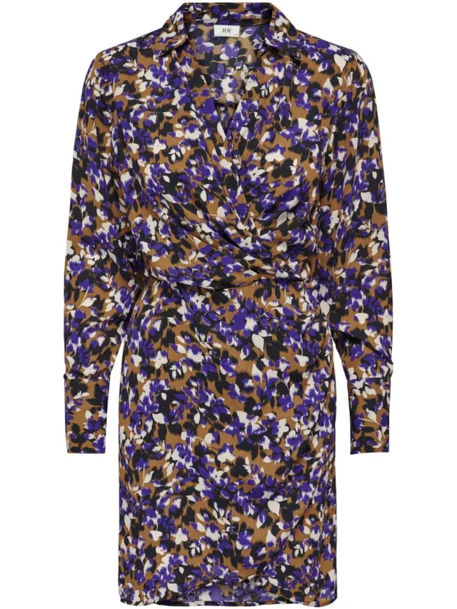 JDY JDYMOCCA L/S FITTED MIDI WRAP DRESS WVN Dames Jurk Toasted Coconut