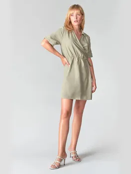 Jurk Le Temps des Cerises Jurk portefeuille van jeans FLOE beige, foto 2