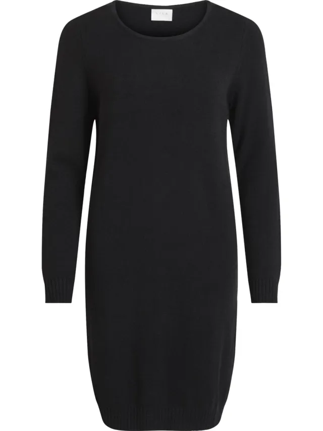 Vila VIRIL LS KNIT DRESS - NOOS Zwart