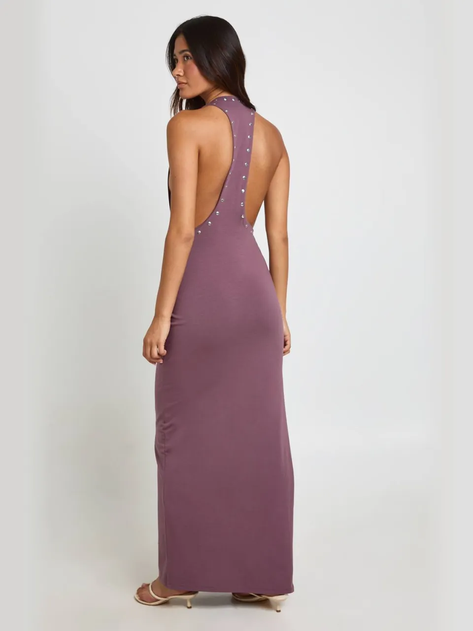 boohoo Dames Maxi-jurk Met Ronde Hals En Studs fig, foto 2
