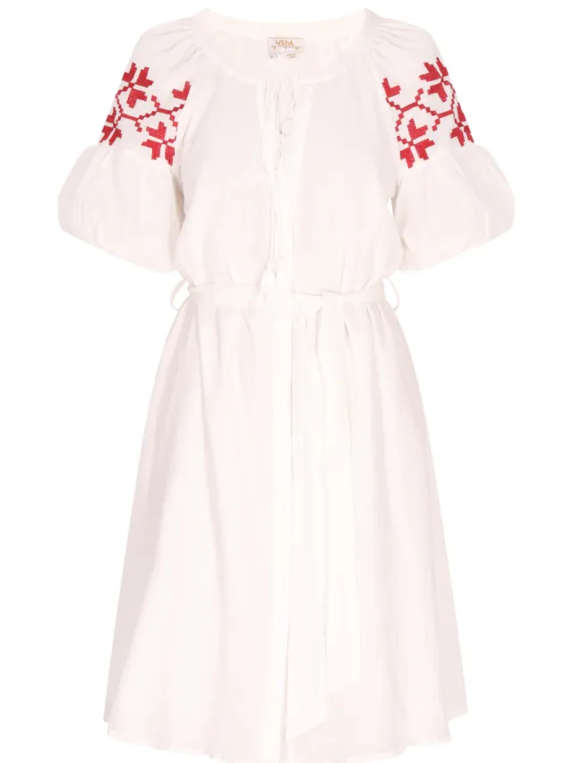 Usha Jurk Dames Wit Roze, foto 2