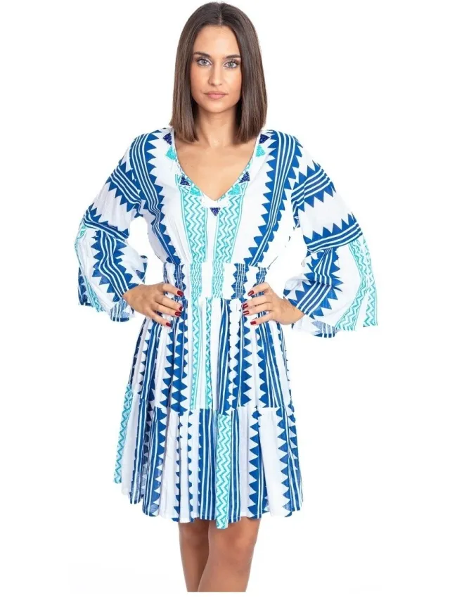 Isla Bonita By Sigris Korte Jurk Isla Bonita By Sigris Korte Jurk Blauw