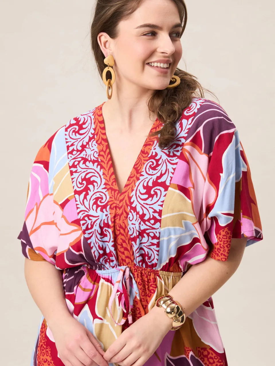 Miss Etam Plus midi jurk multi multi kleur, foto 6