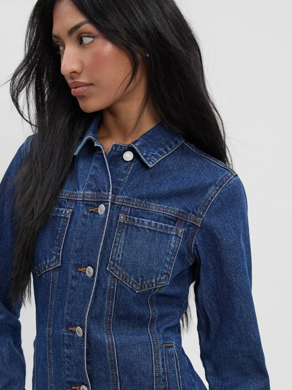 boohoo Dames Western Denim Mini-jurk, foto 4