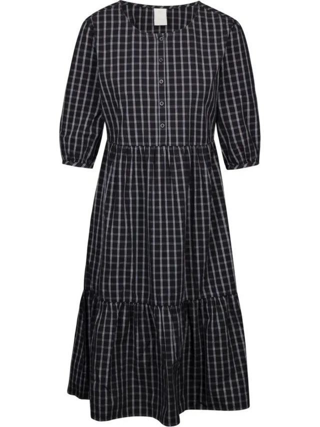 Trespass damesjurk Helen Casual Dress Black Check