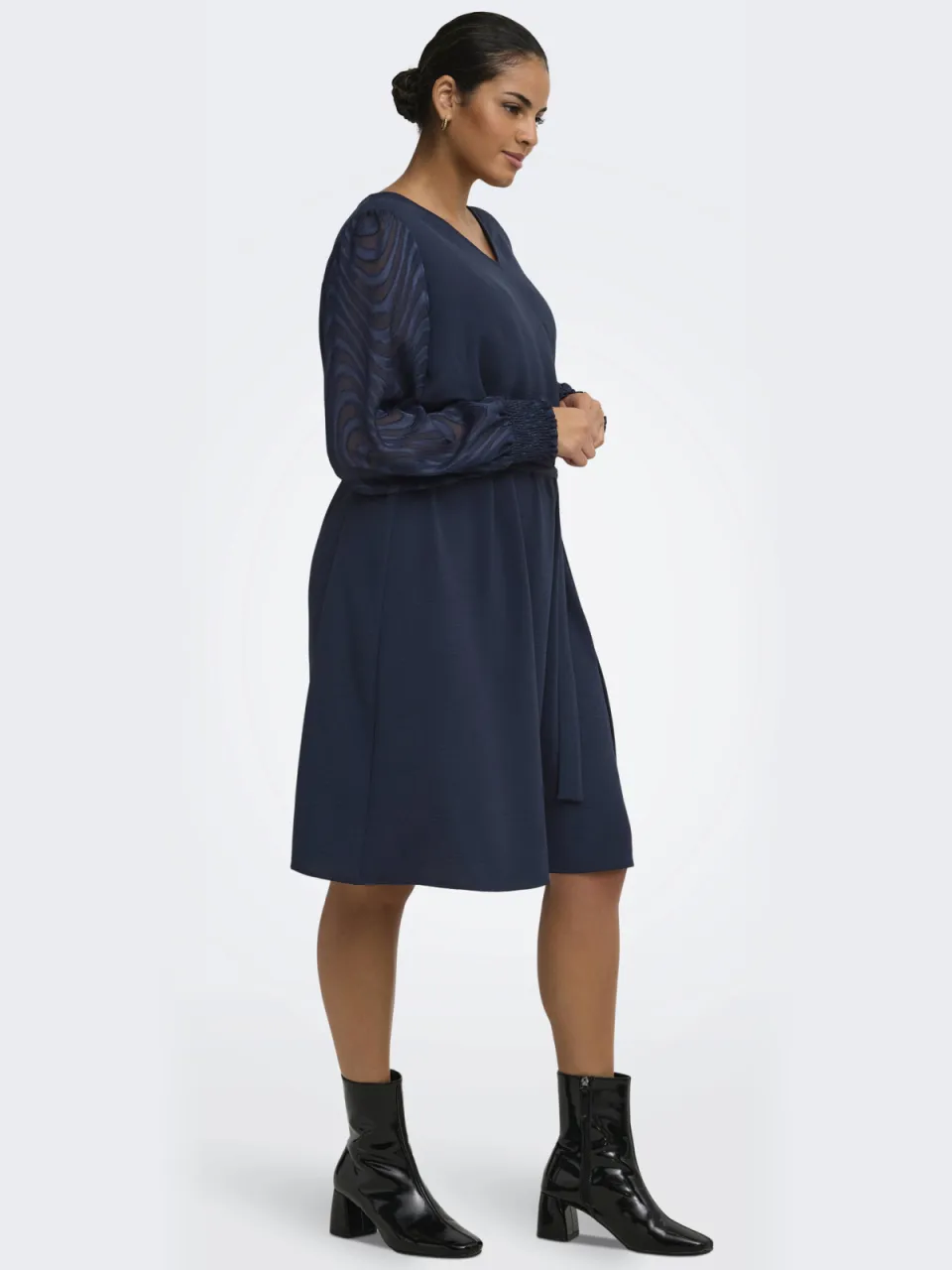 Only Carmakoma Plus-lijn midi jurk - donkerblauw, foto 4