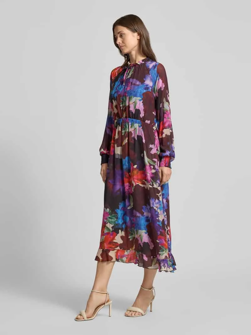 Milano Italy Midijurk van viscosemix met alloverlook prune, foto 3