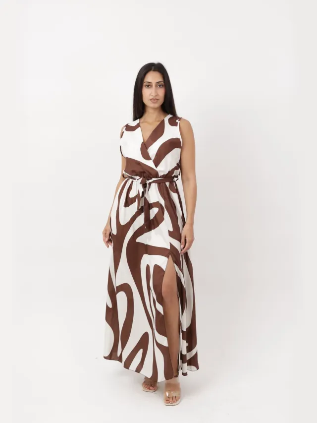 Elara Maxikleid Dunkelbraun
