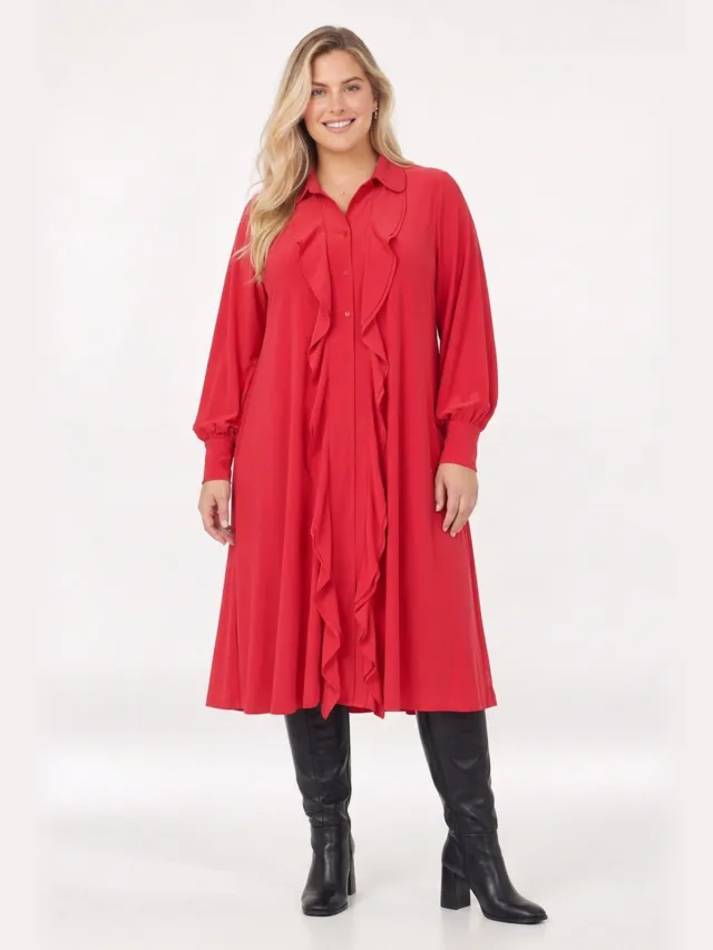 Yoek Jurk midi | Roze