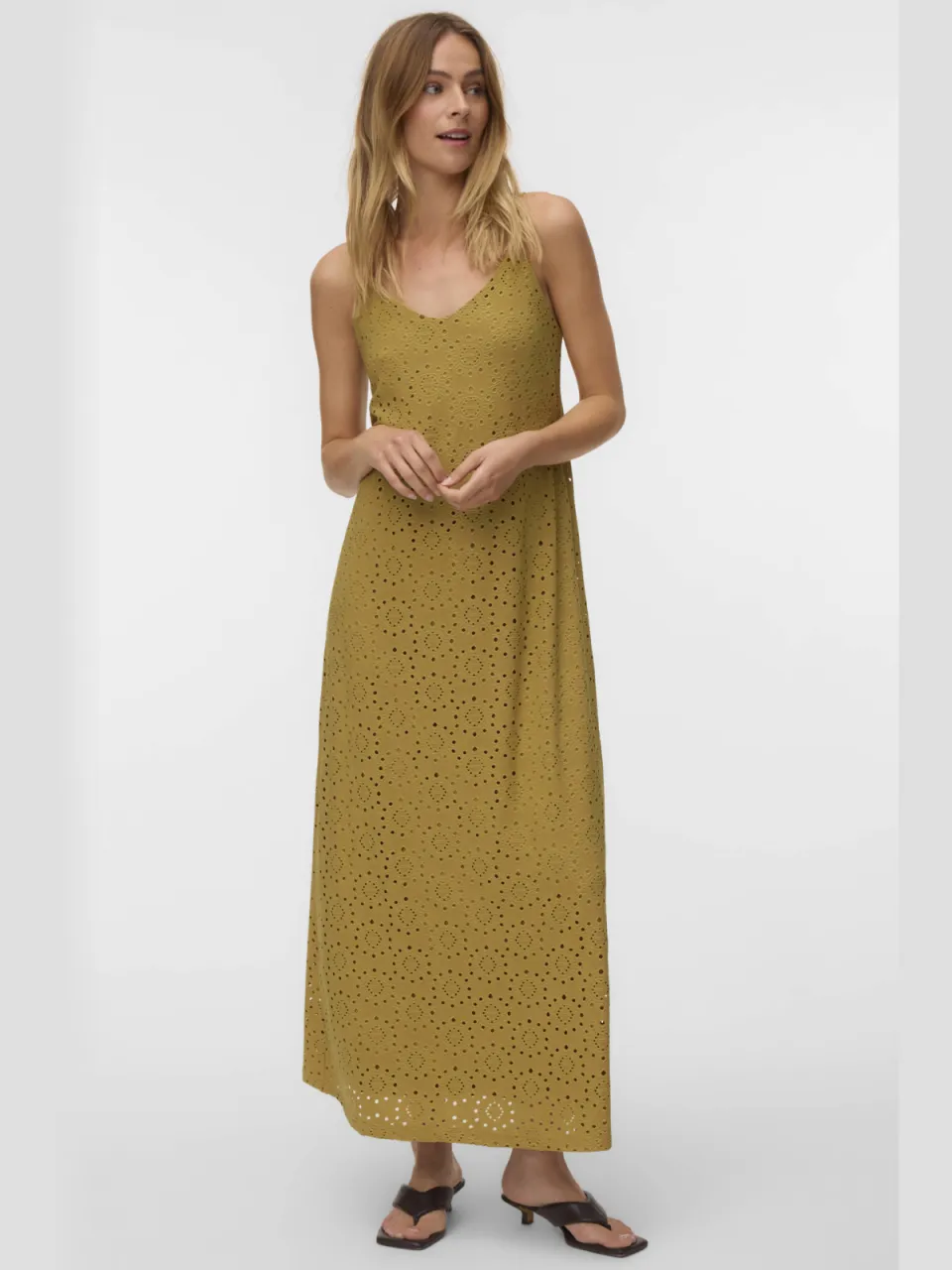 Vero Moda midi jurk olijfgroen