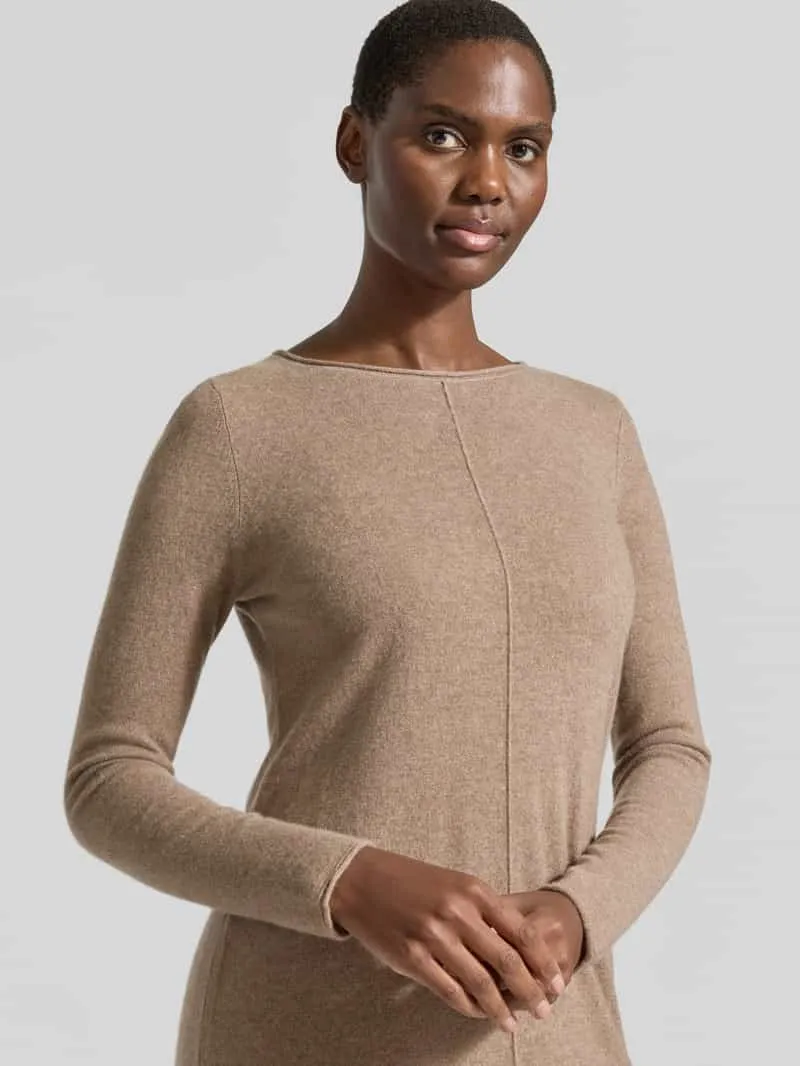 Christian Berg Woman Slim fit jurk van puur kasjmier in tricotlook roodbruin gemêleerd, foto 5