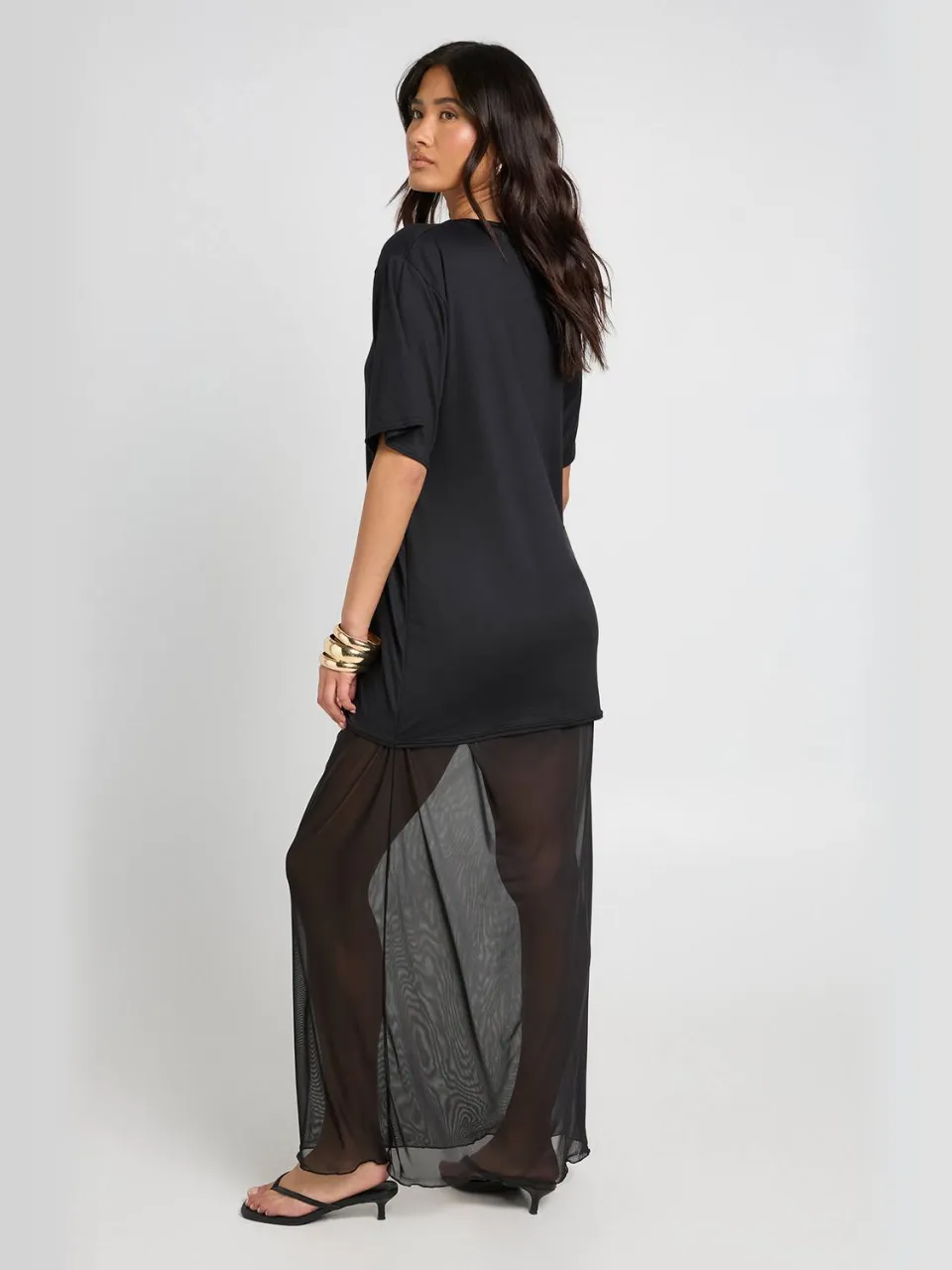 boohoo Dames Mesh Zoom T-shirt Jurk zwart, foto 2