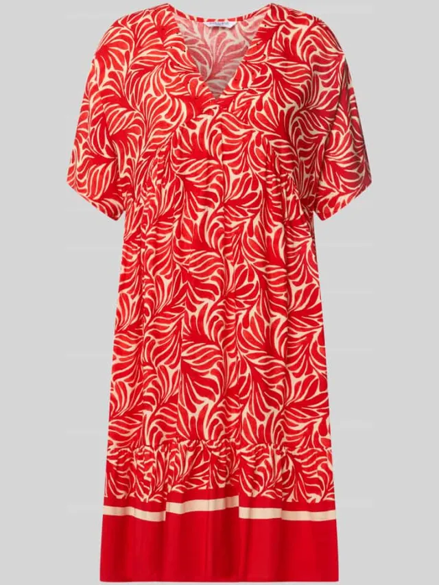 Zabaione Knie-lange jurk van viscose model 'Me44la' rood, foto 2