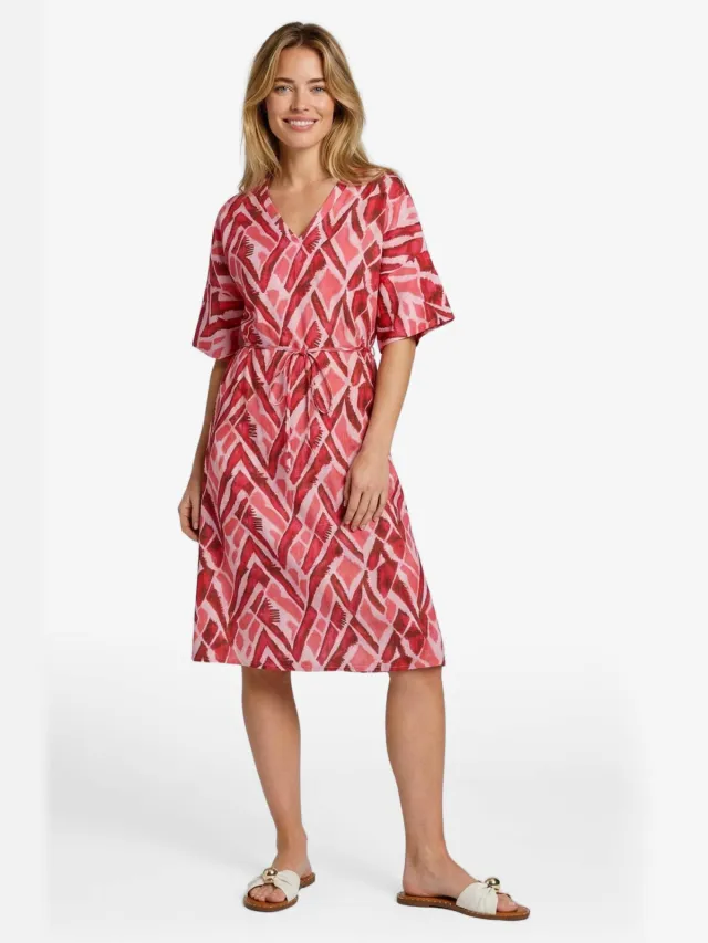 CS the Label midi jurk roze Roze/koraalrood