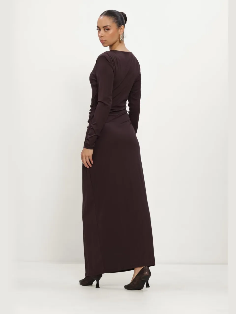 Freebird Donne maxi jurk bruin, foto 4