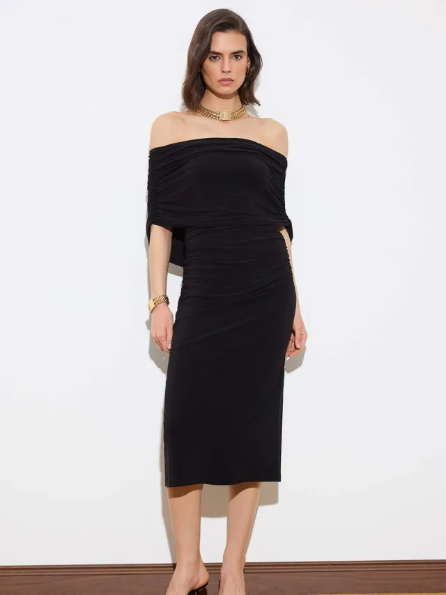 Turkishsouq Platte, mouwloze maxi-jurk voor dames Zwart