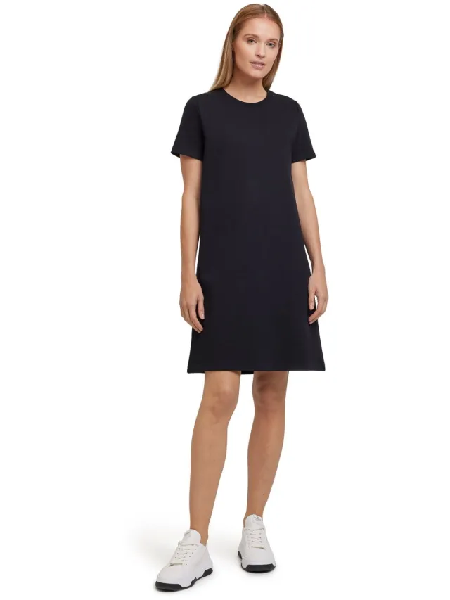 Falke Basic Light Sweat Dress zacht comfortabel katoen jurk dames zwart zwart 3000
