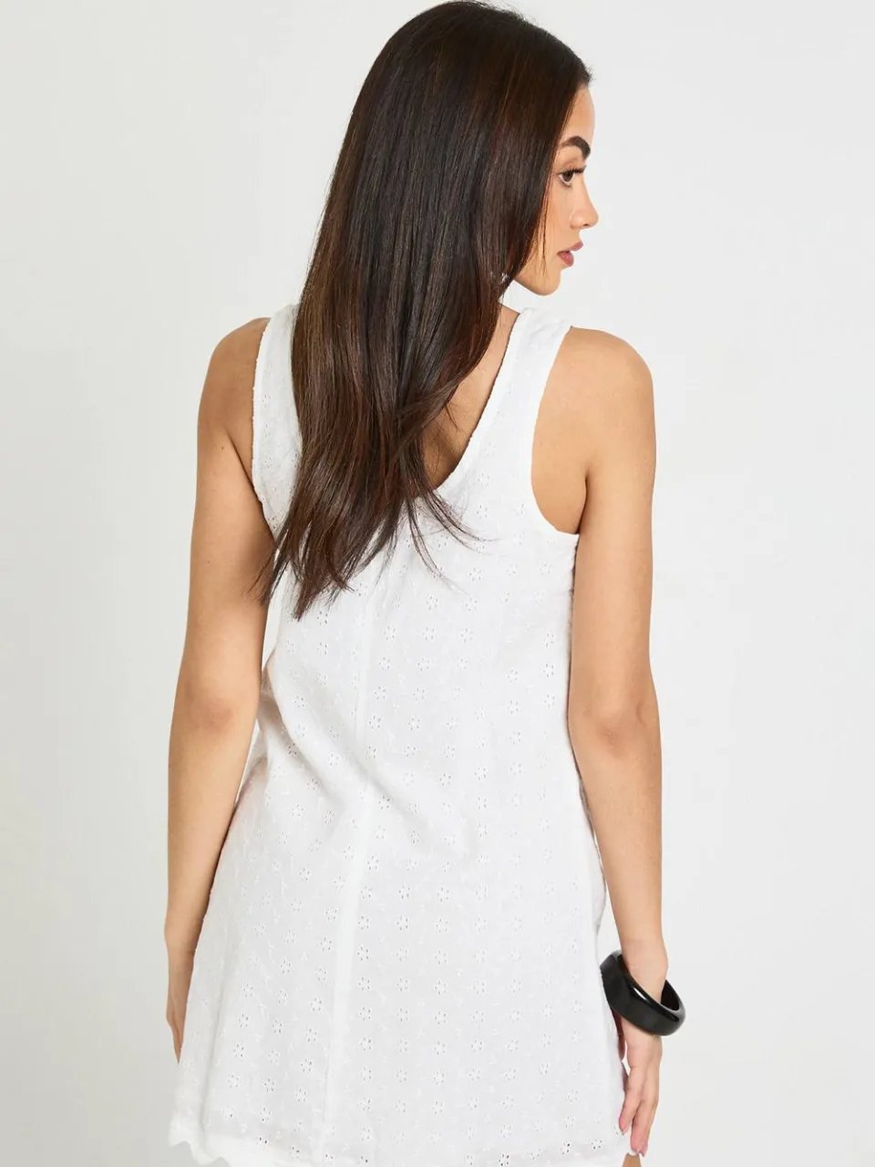 boohoo Dames Broderie Jurk Met Geschulpte Zoom ivoor, foto 3
