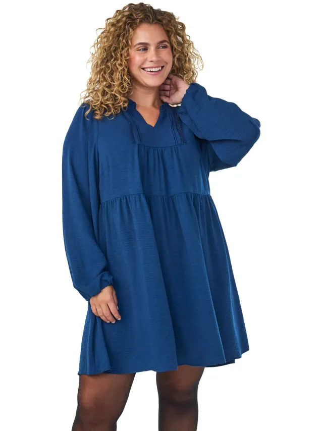 Zizzi A-lijn jurk Plus Size - blauw