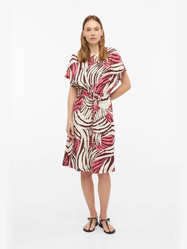 S.Oliver female - Jersey jurk met trekkoord koraal