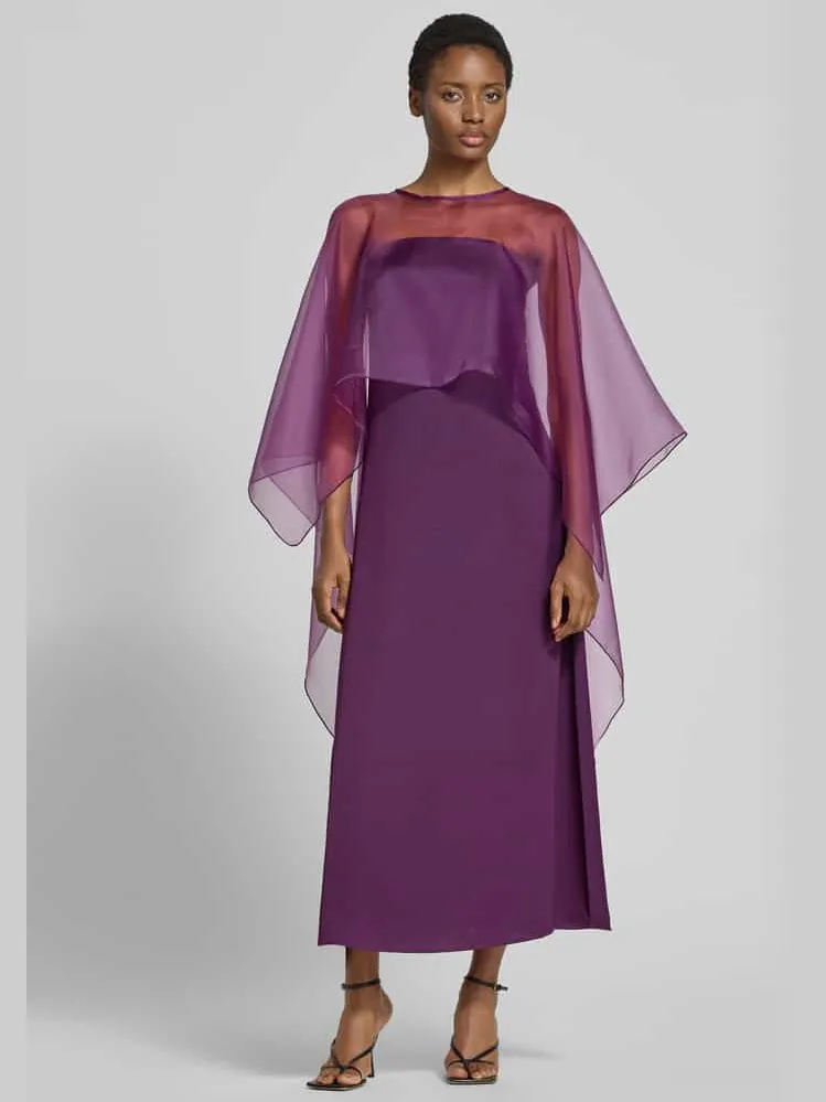 Yas Regular fit maxi-jurk van satijn model 'Vima' Aubergine