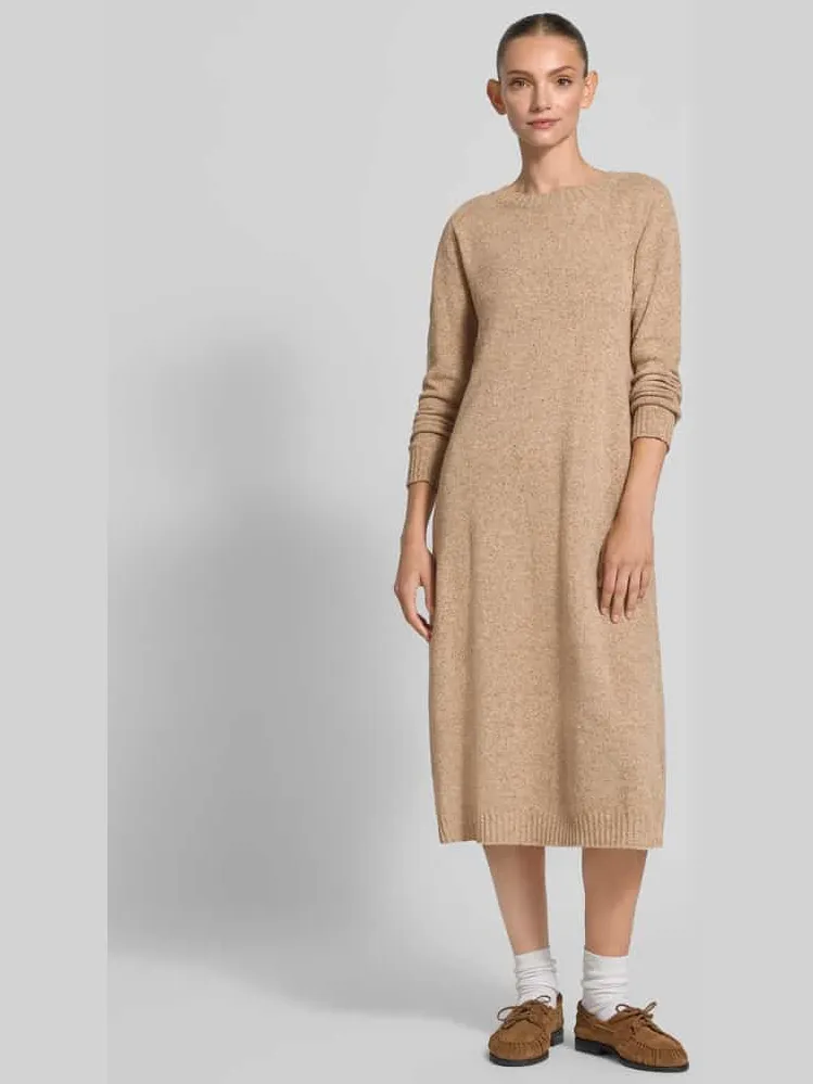 Max Mara Nauwsluitende vrijetijdsjurk van wolmix met zijde-aandeel model 'GOCCIA' taupe, foto 4