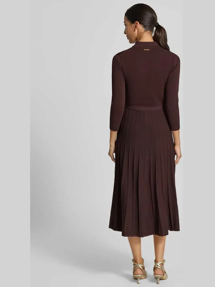 MICHAEL Michael Kors Tricotjurk met polokraag en 3/4-mouw bruin, foto 3