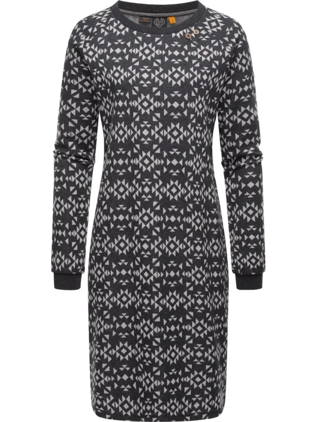 Ragwear Dames zweetjurk Dassa Aztec Donkergrijs