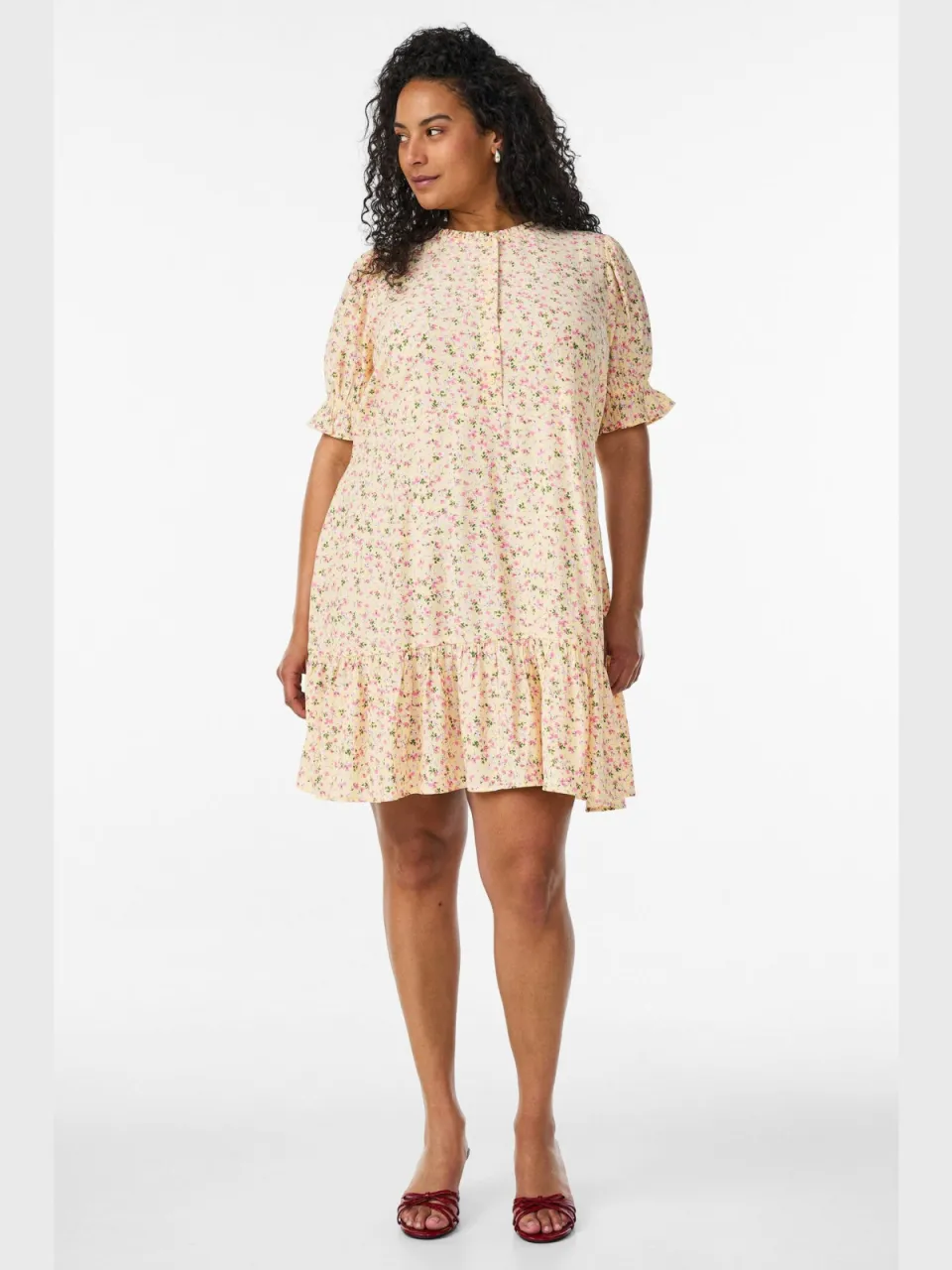 Zizzi viscose blousejurk Plus Size - lichtgeel, foto 4