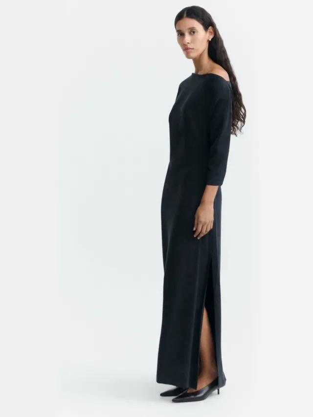 thinking mu dames vegan Jurk Eve Lang Zwart
