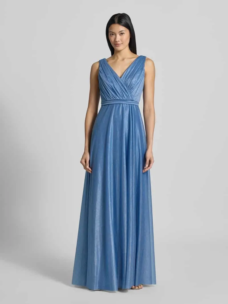 TROYDEN COLLECTION Avondjurk met glitter-mesh Bleu
