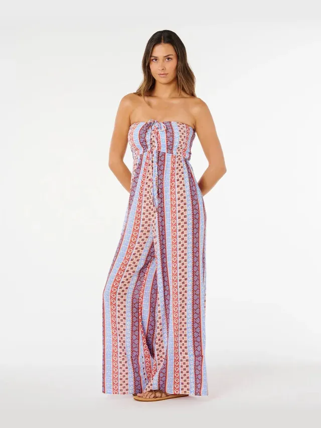 Rip Curl Ventura Shirred Jumpsuit - Multico Roze